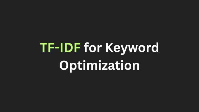 TF-IDF for Keyword Optimization
